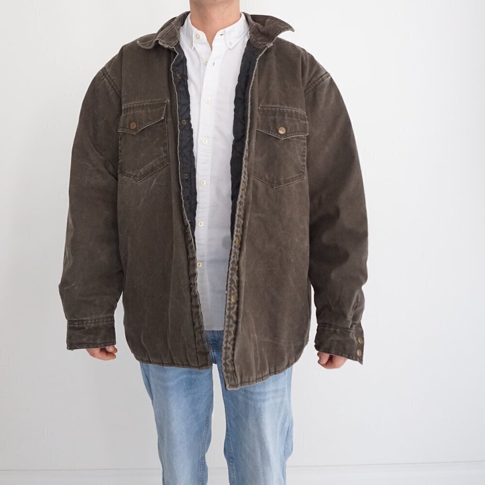 Vintage '90s Dakota Brown Quilt Lined Snap Button Heavyweight Winter Jacket 2XL